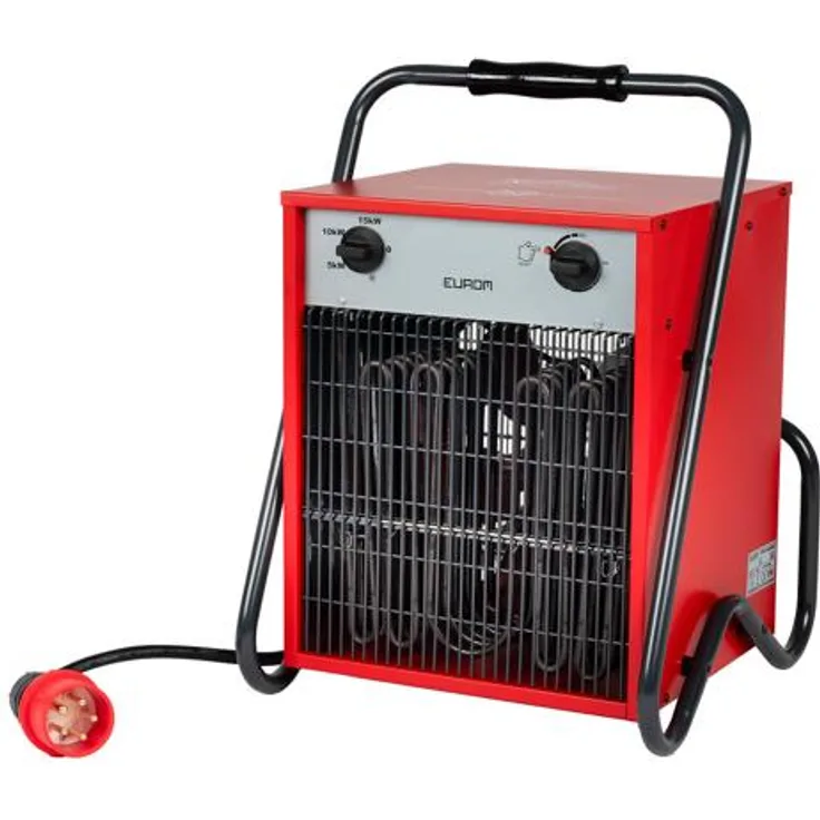 Eurom EK15002 + cable Elektrischer Heizlüfter, 15000W, IP24, Überhitzungsschutz, Kaltluftventilator (332711), Heizlüfter