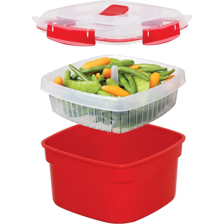 Sistema 1102 Mikrowellen-Dampfgarer 2,4 L, rot