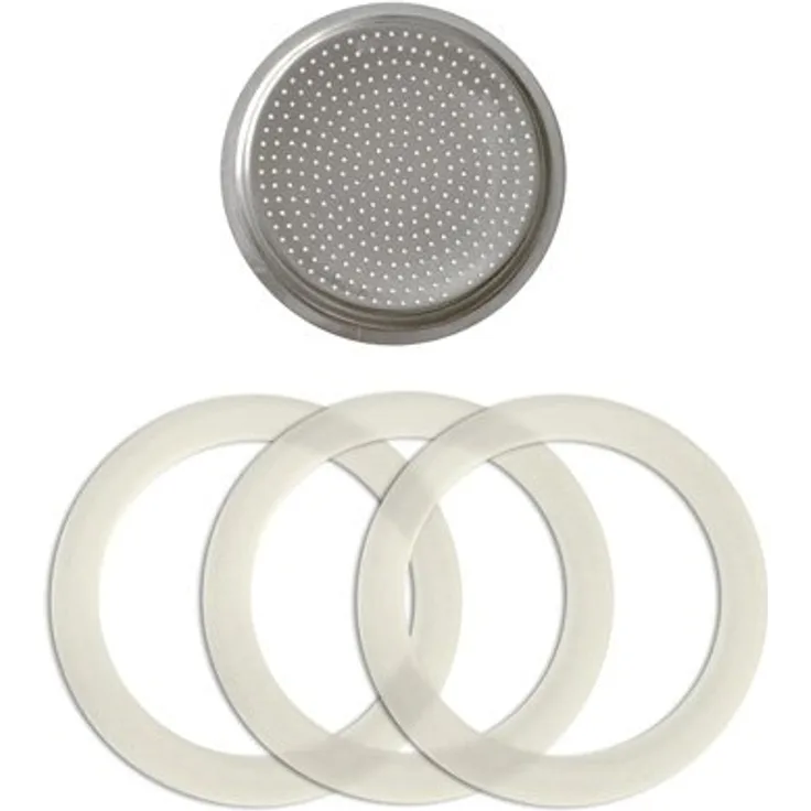 Krüger Karl 1 Filter u. 3 Dichtr. f. Espressok 12 T, Silikon, Weiß, 10 x 10 x 1 cm