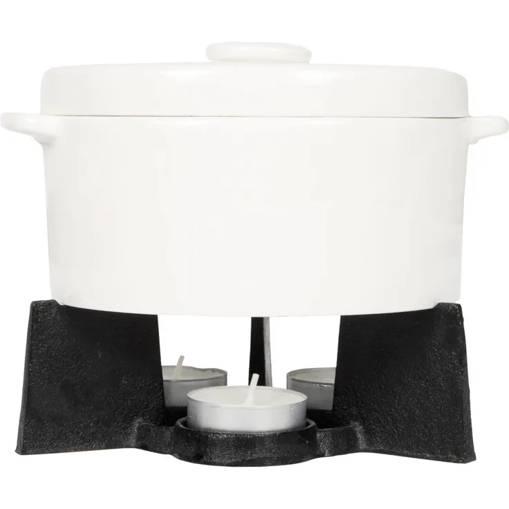 Boska Cheese Baker L, Auflaufform, Backform, Käseform, Käsetopf, Gusseisen, Steingut, Weiß, 800 ml, 340036