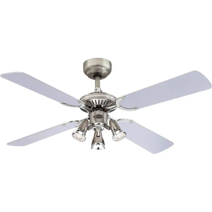 Westinghouse Princess Euro 7211240 Deckenventilator, Metall, GU10, dunkles zinn, 105 x 105 x 40 cm