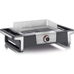 Severin PG 8114 DigitalBOOST Tischgrill mit Windschutz, Edelstahl-Grillrost, 3000 Watt