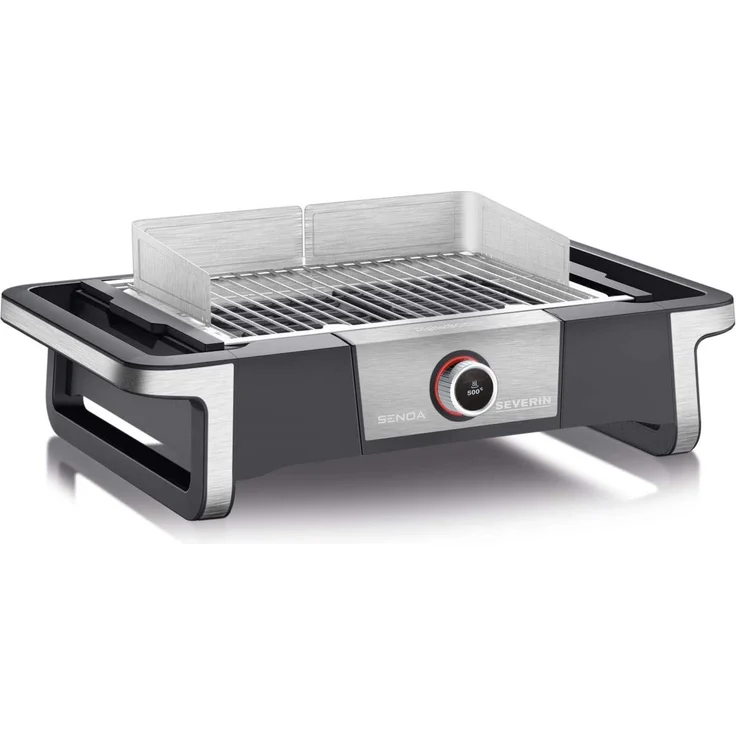 Severin PG 8114 DigitalBOOST Tischgrill mit Windschutz, Edelstahl-Grillrost, 3000 Watt – Bild 1