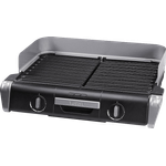 Tefal Elektrogrill Family TG8000 Tischgrill-BBQ, Für drinnen und draußen, zwei getrennte Grillroste mit stufenlosen Thermostaten, individuell regulierbar, 2400W