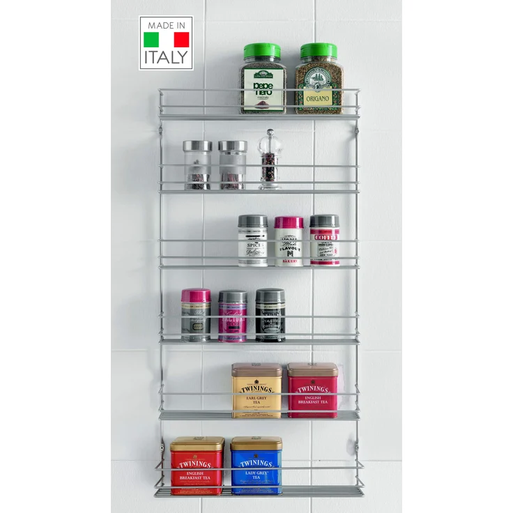 Metaltex Gewürzregal mit 6 Ebenen, metallisch, 36 x 8 x 71 cm
