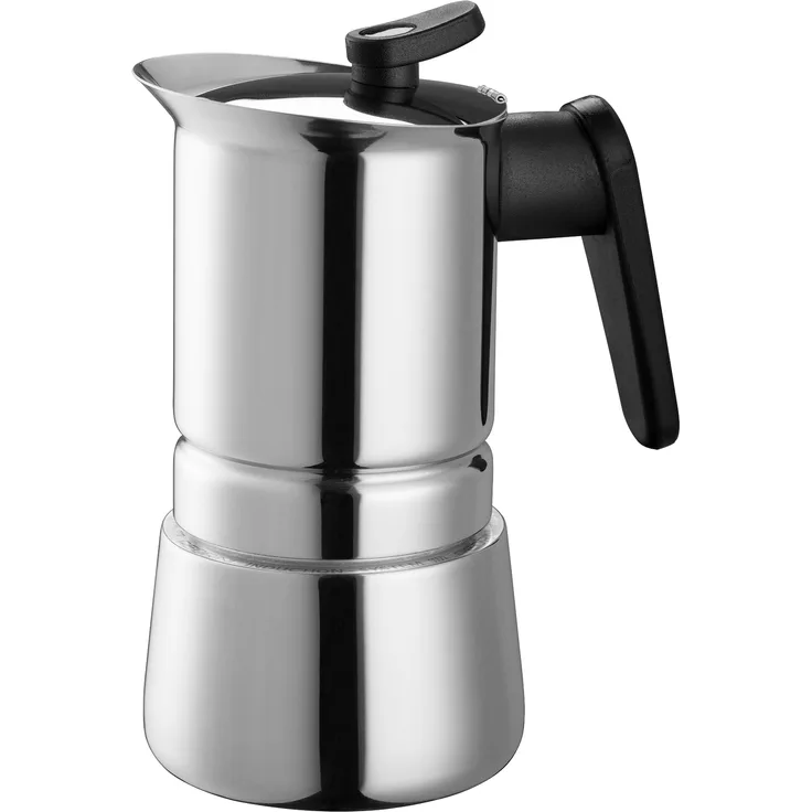 Pedrini Steelmoka - Espressokocher aus Edelstahl 4 Tassen Espressokocher aus Edelstahl