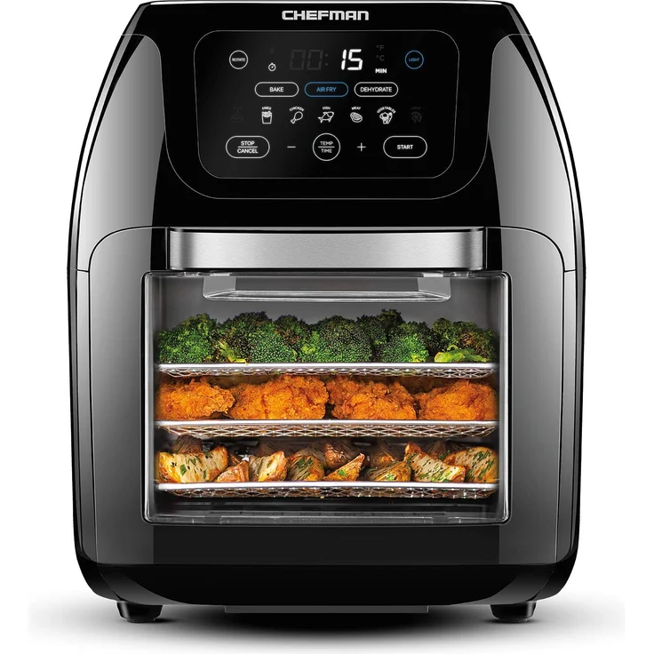 Chefman Rotisserie Air Fryer Dehydrator, Convection Oven, 8 Touch Screen Presets Fry, Roast, Dehydrate & Bake, BPA-Free, Auto Shutoff, Accessories Included, XL Family Size – Bild 1