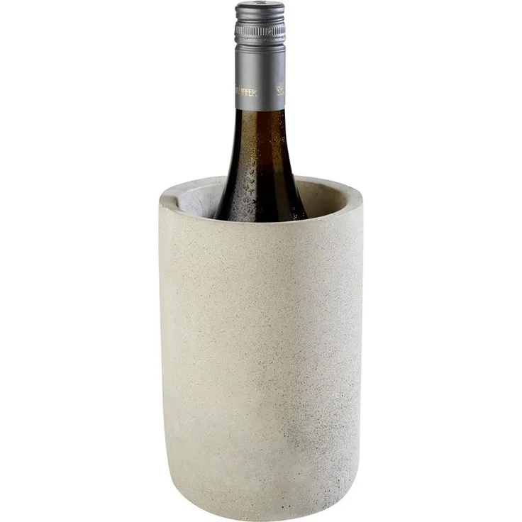 APS 36090 ELEMENT Beton Flaschenkühler mit nicht verkratzender Unterseiteseite, Ø 12-10 x 19 cm, Grau