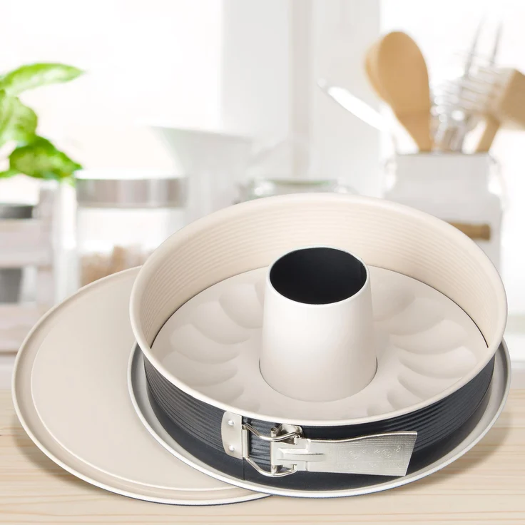 Zenker 7813 Springform Crème Noir mit 2 Böden, Durchmesser 29 cm, Edelstahl, grau - beige, 28 x 28 x 7 cm – Bild 3