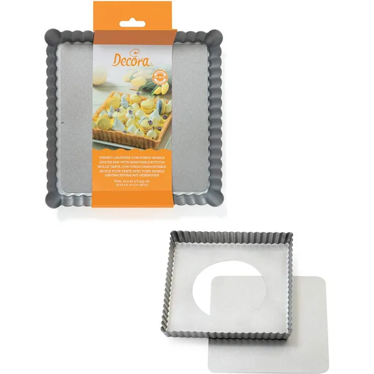 0070025 DECORA OBSTKUCHENFORM MIT HEBEBODEN 21 X 21 X 3,5 CM ANTIHAFT