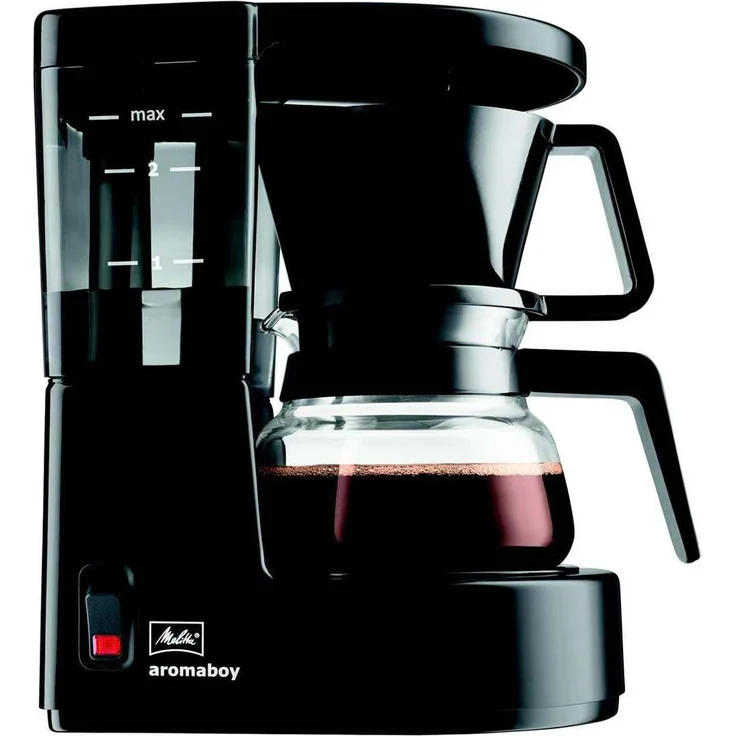 Melitta Aromaboy 1015-02, Kleine Filterkaffeemaschine mit Glaskanne, Schwarz Filter-Kaffeemaschine, Kunststoff – Bild 1