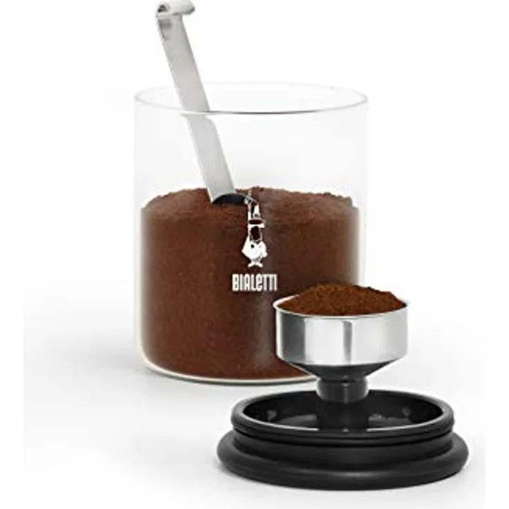 Bialetti Aufbewahrungsglas Schwarz,Transparent One Size, DCDESIGN07