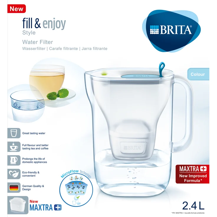 BRITA Wasserfilter Style hellblau inkl. 1 MAXTRA+ Filterkartusche – BRITA Filter in modernem Design zur Reduzierung von Kalk, Chlor & geschmacksstörenden Stoffen – Bild 5