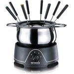 SEVERIN Fondue mit abnehmbarem Edelstahltopf, ca. 800 W, Inkl. Spritzschutz und 8 Fondue-Gabeln, FO 2400  - Preisvergleich