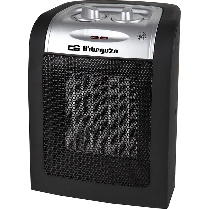 Orbegozo CR 5017 – Keramik Heizung mit 1500 Watt Leistung und 2 Stufen-Betrieb. Kompaktes Design in schwarz, Heizlüfter