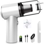 Pawonit Mini-Handstaubsauger, wiederaufladbar, kabellos, mit LED-Licht, tragbarer Tierhaar-Staubsauger, leichter Staubsauger für Zuhause, Auto, Computer Small Weißer Staubsauger.