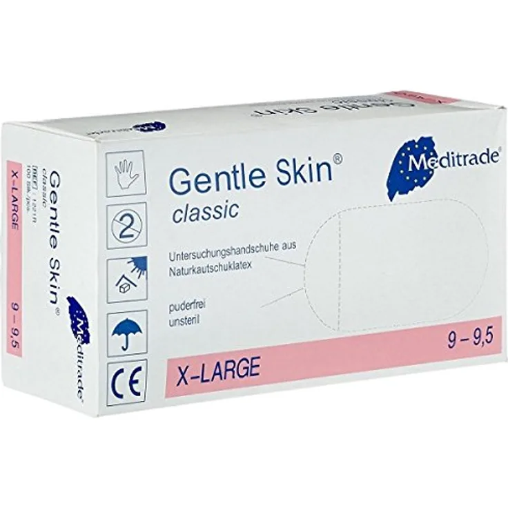 Meditrade Gentle Skin Classic Latex Handschuhe puderfrei 100 Stück Gr. XL