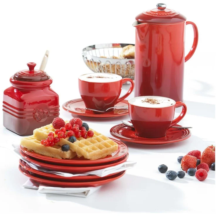 Le Creuset Kaffee-Bereiter-French Press mit Edelstahl-Presseinsatz, 800 ml, Steinzeug, Kirschrot – Bild 3