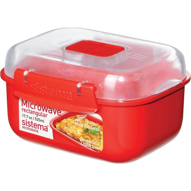 Sistema Schale Microwave 525ml in rot, Kunststoff, 14.5 x 11 x 8 cm