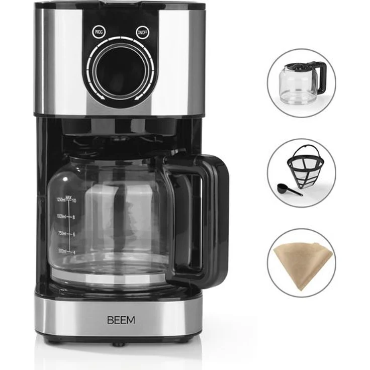 BEEM Fresh-Aroma-Switch Filterkaffeemaschine Thermo, 1,25 l Glaskanne, schwarz – Bild 2