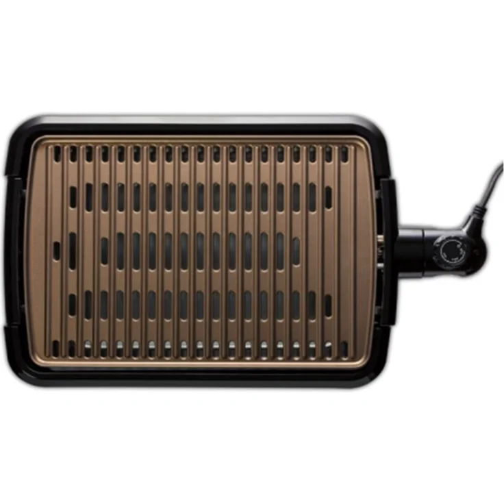 George Foreman Grill Smokeless Tischgrill, raucharmer Indoor BBQ Grill inkl. spülmaschinenfesten Grillrost, Fettauffangschale, vertikale Verstaumöglichkeit, verstellbare Temperatureinstellung,25850-56 – Bild 1
