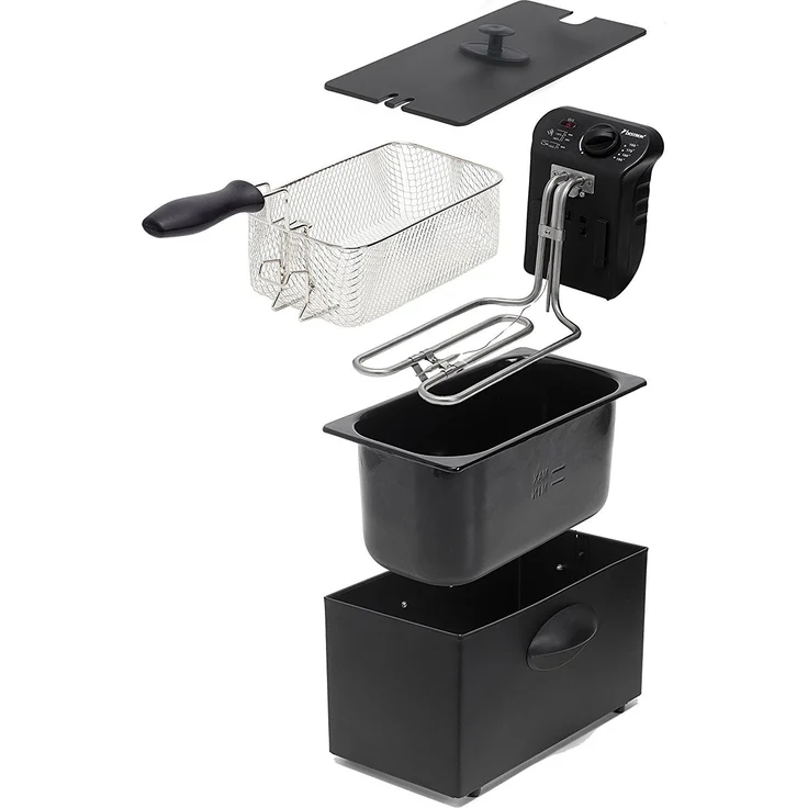 Bestron Fritteuse Cool Zone, Für 1 kg Frittiergut, 3,5 Liter, 2000 W, Schwarz – Bild 3