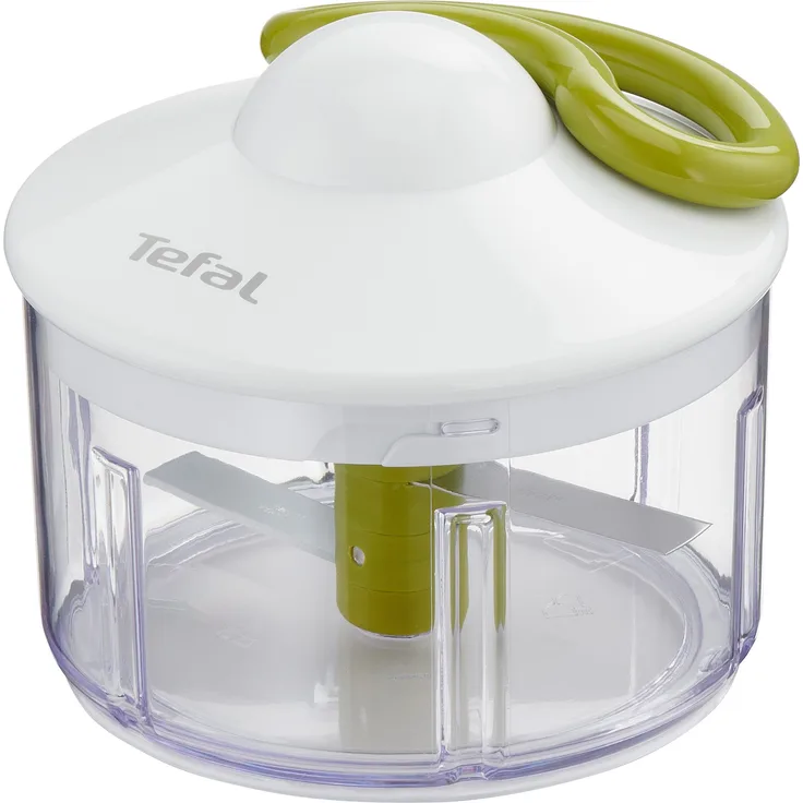 Tefal K13304 5-Sekunden-Zerkleinerer ohne Strom, Fassungsvermögen: 500 ml, Multizerkleinerer, Universalzerkleinerer für Gemüse, Obst, Zwiebeln, Nüsse, Knoblauch, Babynahrung, weiß-grün