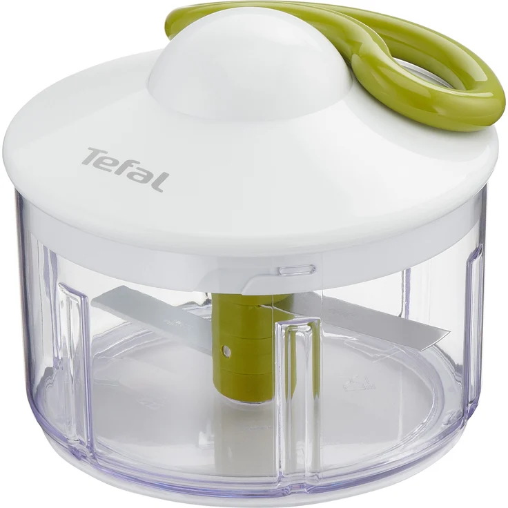 Tefal K13304 5-Sekunden-Zerkleinerer ohne Strom, Fassungsvermögen: 500 ml, Multizerkleinerer, Universalzerkleinerer für Gemüse, Obst, Zwiebeln, Nüsse, Knoblauch, Babynahrung, weiß-grün – Bild 1