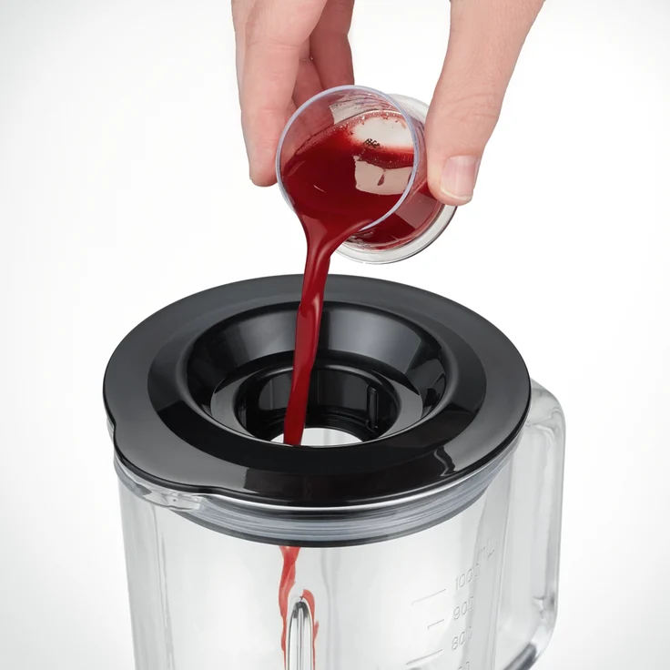 SEVERIN Standmixer mit Glas-Mixbehälter, 1 L, ca. 500 W, SM 3734, Edelstahl-Schwarz – Bild 3