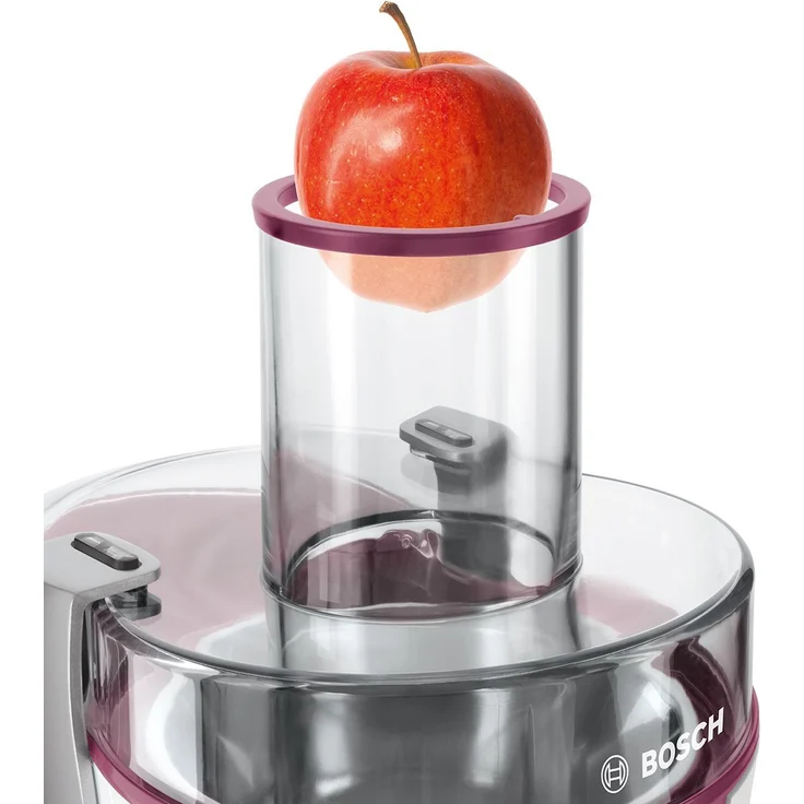 Bosch MES25C0 Entsafter VitaJuice 2 700 W, XL-Einfüllschacht, Edelstahl-Microfilter-Sieb, Ausgießer mit DripStop, weiß - cherry cassis – Bild 4