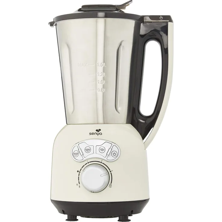 Senya SYCP-HB008C Heiz-Standmixer Edelstahl Cook & Ice V3, Mixer sahnehaltige-fein pürierte Suppe, Dampfkochen, Crush-EIS, Smoothies, 1, 5L,1400W, Cremefarben, 1400, 1.5 liters
