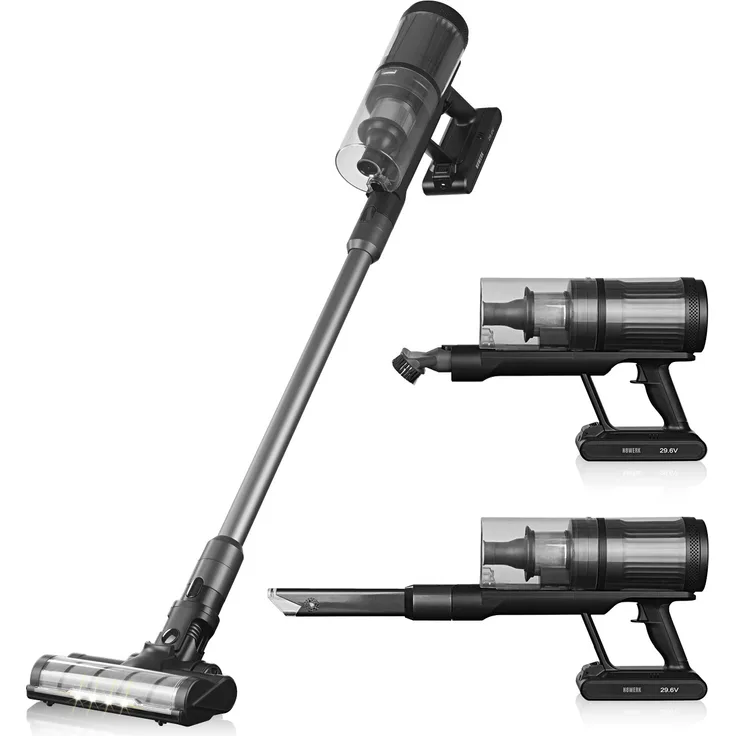 N8WERK Handstaubsauger, 70 min Akkubetrieb, LED-Fugendüse, Touch Display und automatischer Schmutzerkennung