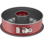 Kaiser Classic Plus Springform, mit Flach- und Rohrboden Ø 26 cm, 2 Böden, runde Backform, auslaufsicher, antihaftbeschichtet, rot