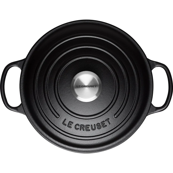 Le Creuset Signature Gusseisen-Bräter mit Deckel, Durchmesser 28 cm, Rund, Für alle Herdarten und Induktion geeignet, Volumen: 6,7 l, Schwarz – Bild 2