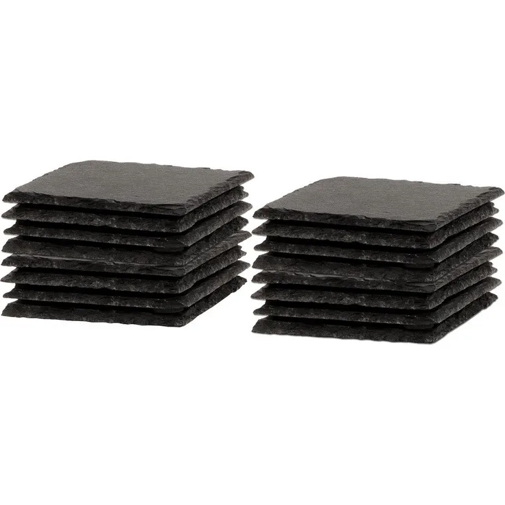 Schiefer-Untersetzer Set 16 teilig 10x10 cm