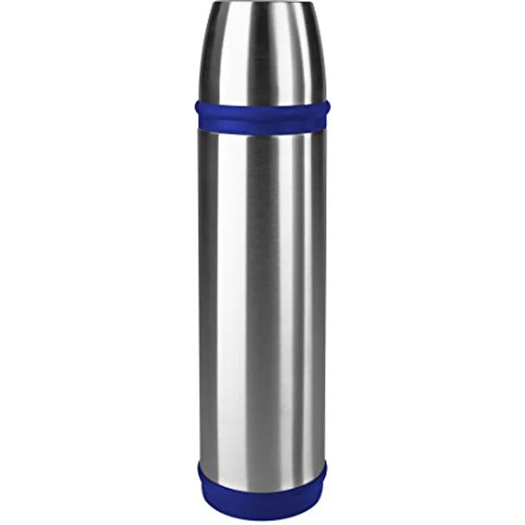 Emsa 502473 Isolierflasche (Mobil genießen, 700 ml, Schraubverschluss, Captain) blau