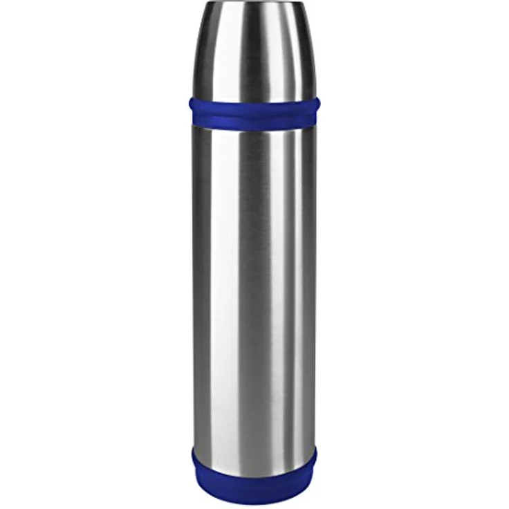 Emsa 502473 Isolierflasche (Mobil genießen, 700 ml, Schraubverschluss, Captain) blau