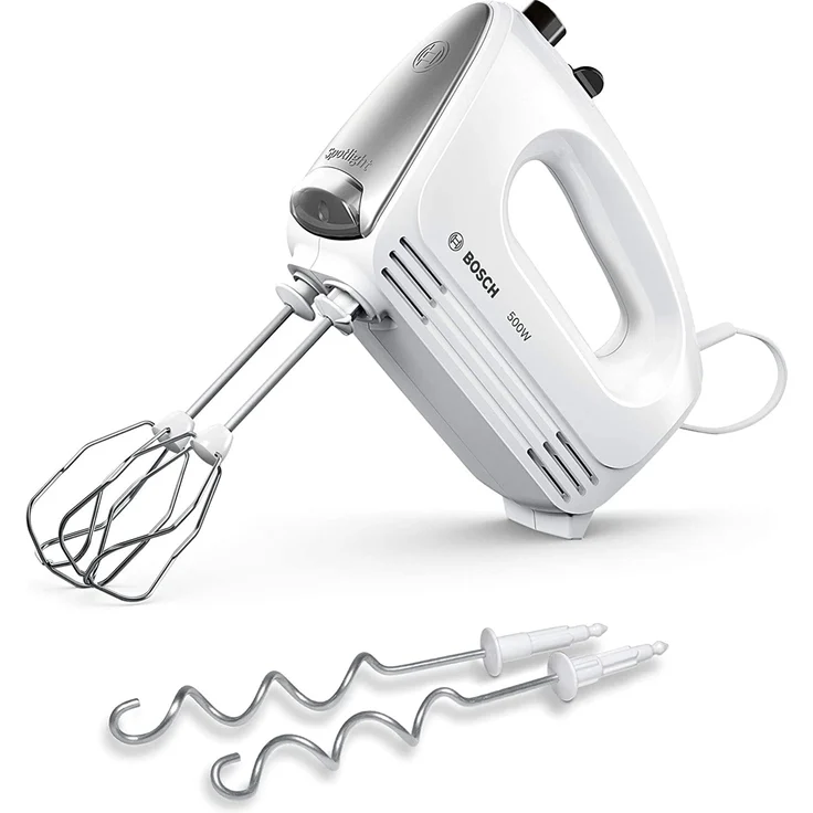 Bosch MFQ25200 CleverMixx Spotlight Handrührer, 500 W, LED-Beleuchtung, 4Stufen, weiß-silber – Bild 1