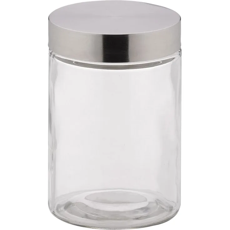Kela 390170 Vorratsdosen-Set, 4-teilig, Glas mit 18-10 Edelstahl-Deckel, Rund, 1,2 l, Bera