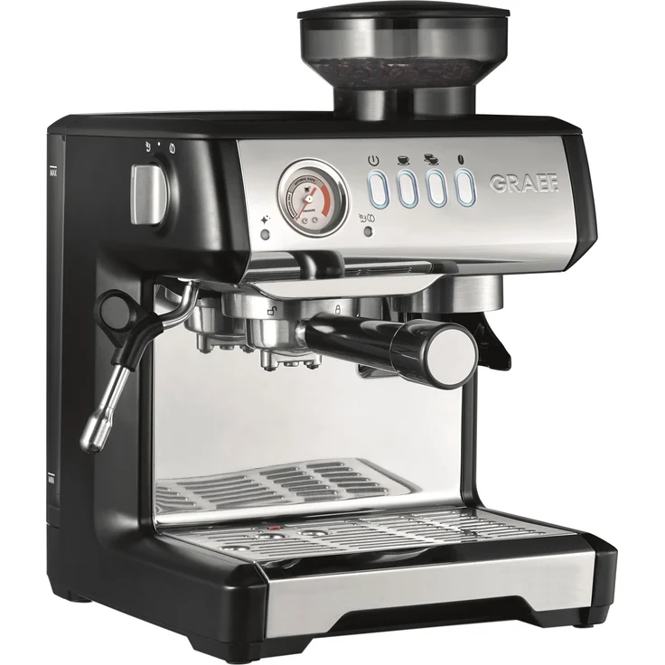 Graef ESM802EU Milegra Siebträger-Espressomaschine, 1600 Watt, integriertes Mahlwerk, schwarz – Bild 1