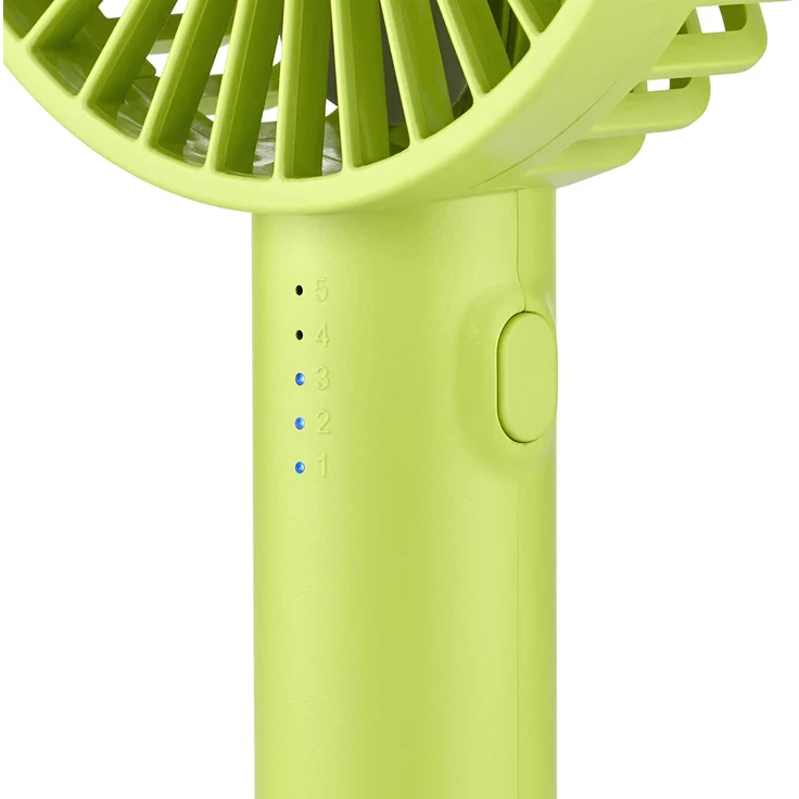 Unold 86626 HANDVENTILATOR Breezy II Green, 5-stufige Geschwindigkeitsregelung, LED-Kontrollleuchten und bis zu 8 Stunden Akkubetrieb – Bild 3