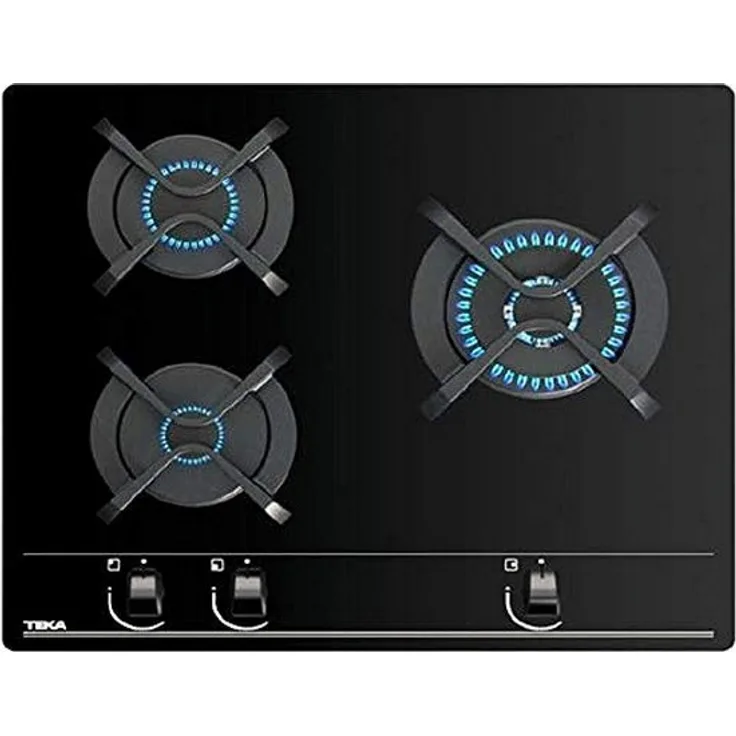 Teka GBC63010 Gaskochfeld Glas schwarz autark 60cm