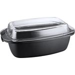 Kopf Bräter Pic (Aluguss, 5,2 Liter, inkl. Glasdeckel - Auflaufform, Induktion) schwarz