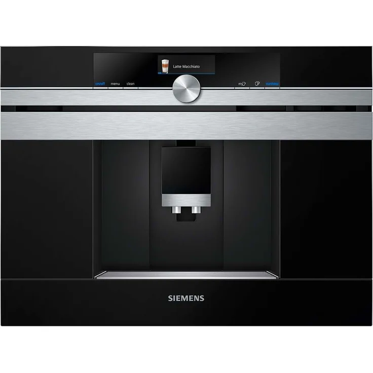 Siemens CT636LES1 iQ 700 Einbau-Kaffeevollautomat, Keramikmahlwerk, 1600 Watt, schwarz, mit Milchsystem und integriertem Mahlwerk