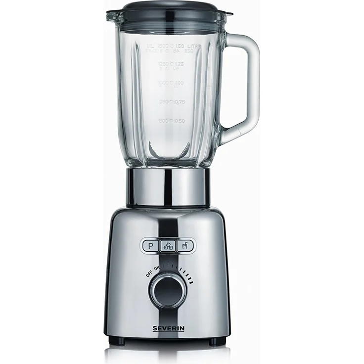SEVERIN Standmixer mit Glas-Mixbehälter, 1,5 L, ca. 1.000 W, SM 3710, Edelstahl-Schwarz  – Bild 2