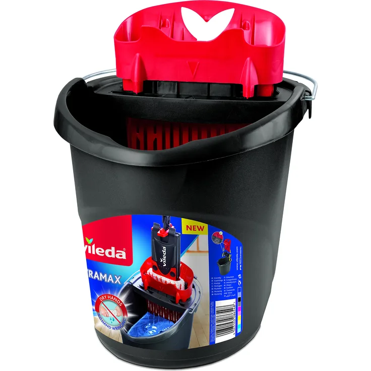 Vileda 4023103201415 UltraMax Power Eimer und Presse, schwarz und rot