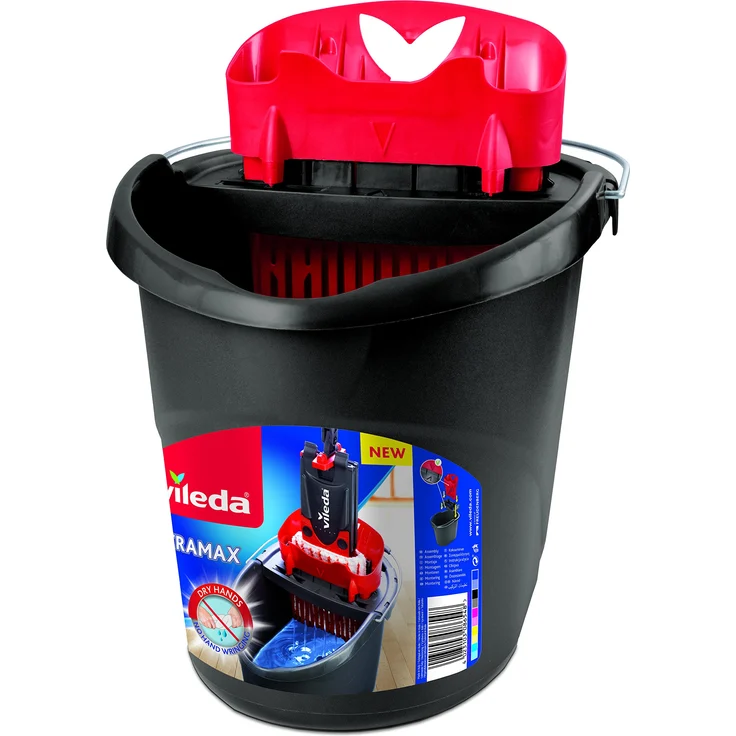 Vileda 4023103201415 UltraMax Power Eimer und Presse, schwarz und rot – Bild 1