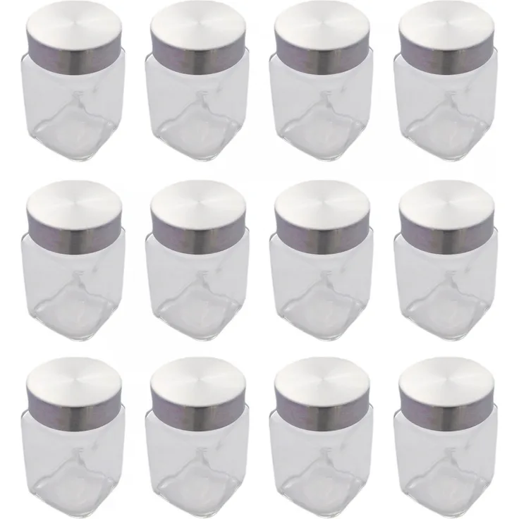 Vorratsglas Gewürzglas Glas mit Edelstahlverschuss 300 ml 12 Stück