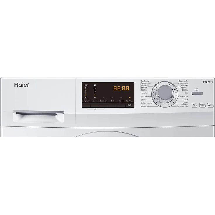 Haier HD90A636, Wärmepumpentrockner, A++, Fassungsvermögen 9 kg, Standgerät, Breite 59,5 cm, Kindersicherung, Wärmepumpe – Bild 5