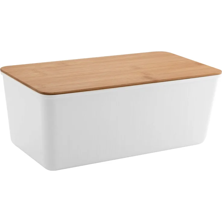axentia Brotbox, Kunststoff, weiß, ca. 34 x 13,5 x 18 cm